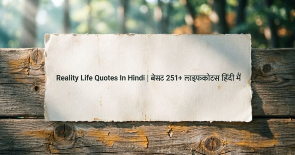 Reality Life Quotes In Hindi | बेस्ट 251+ लाइफ कोट्स हिंदी में